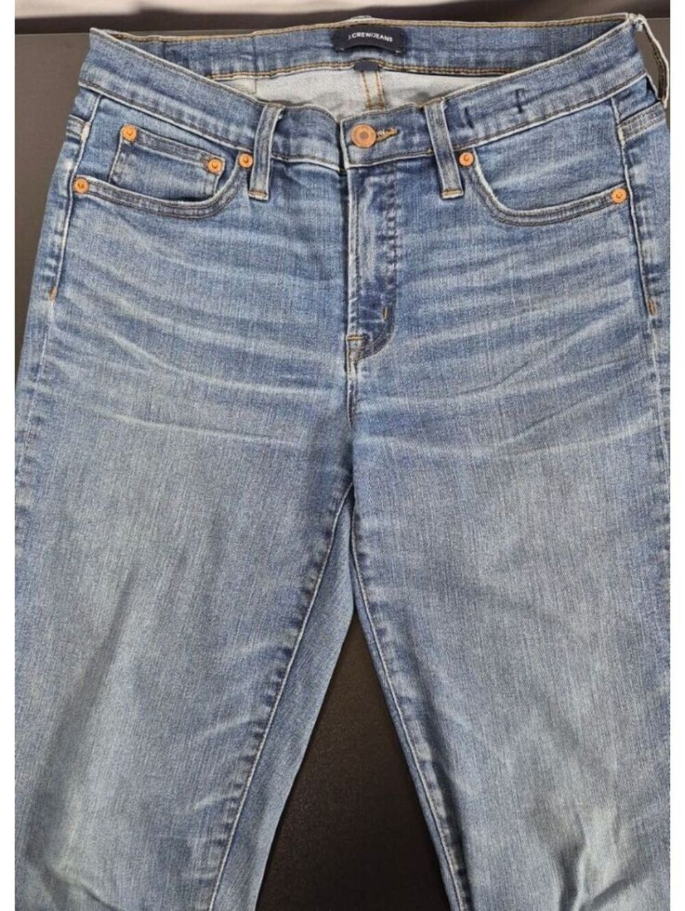 J.Crew 28T Tall Blue Jeans Raw Frayed Hem Classic Denim